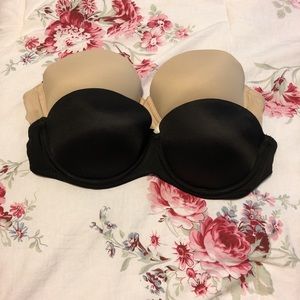 VS PINK strapless push-up bra bundle